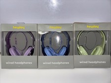 Heyday Wired Headphones Lot of 3   Blue Purple Green   New in Box   3.5mm Jack