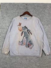Vintage Disney Eeyore Butterfly Crewneck Sweatshirt Fits Sz L 90s Paint Stains