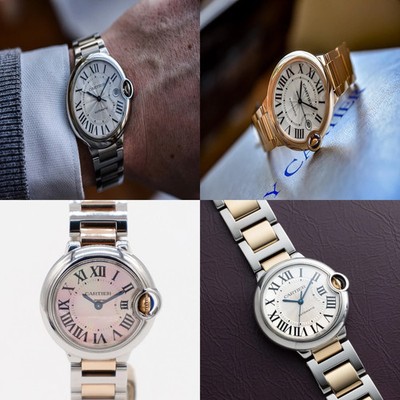 Stainless Steel Watch Band for Cartier Ballon Bleu Convex Strap 14 22mm