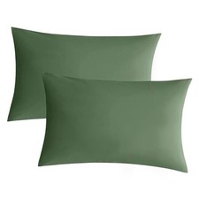 Pillowcases Standard Set of 2 Cotton Envelope Pillow Standard 20" 26" Green