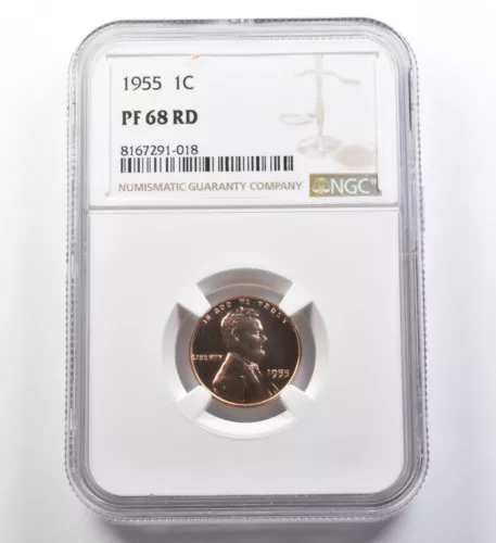 1955 Lincoln Wheat Cent PF68 RD NGC *8110