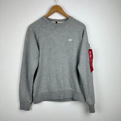 Alpha Industries NASA Grey Mens Jumper Sweater Pullover Size