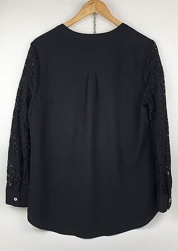 Anne Klein V Neck Blouse Black - Picture 3 of 8