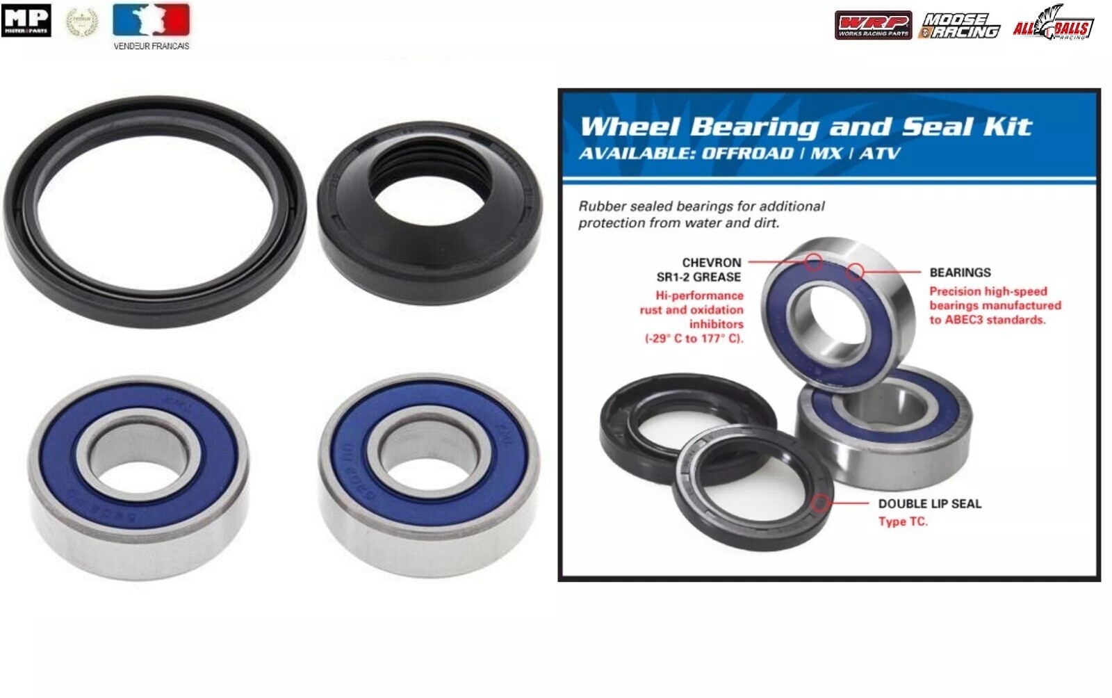Roulement de roue avant Honda CRM 75 anti infiltration kit de réparation spi 25-1069
