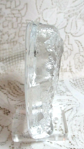 VINTAGE WILDLIFE OWL HEAVY LEAD SIGNED BY MATS JONASSON ART GLASS PAPERWEIGHT - Picture 6 of 8