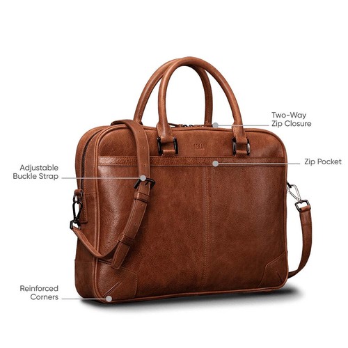 Commuter Tasche (Heritage Leder Cognac) Notebook 15,6 Zoll NEU Dell, HP, Acer - Bild 3 von 7