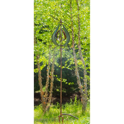 Evergreen, Wind Spinners,87.5"H Misting Wind Spinner, Cobre y Verdigris Tulipán - Imagen 3 de 3