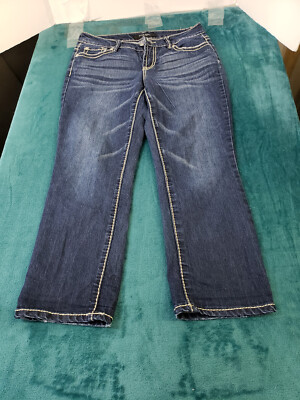 Nine West Womens Jeans Sz Blue Cropped Pants Stretch Ladies Casual Denim 