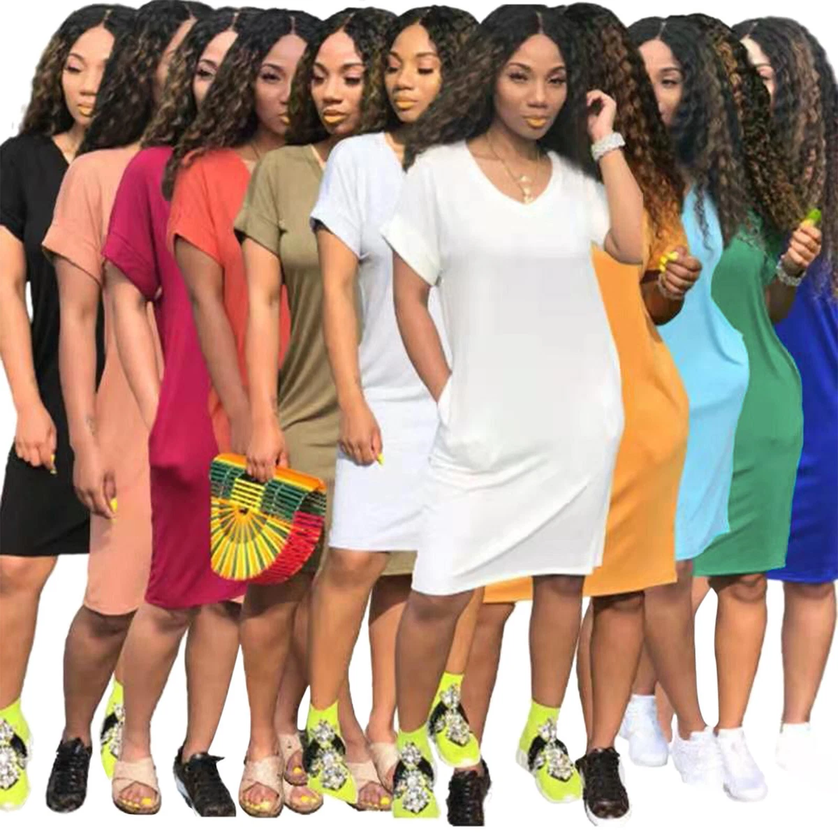 Mid calf top t shirt dress