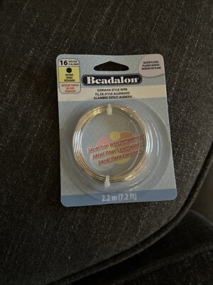 Beadalon  German Style Wire, Round/Silver Plated,  16 Gauge 2.2 Meters (7.2ft)
