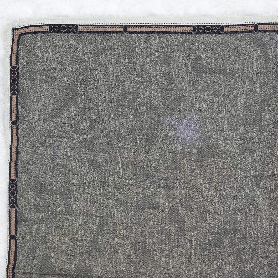 M125 MCM Gris Jacquard Algodón Bufanda Bufandas Bolsillo Cuadrado 18" X 18" Foto 2 de 4