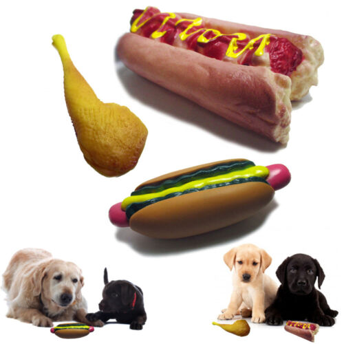 3 Pk Dog Squeaky Toy Pet Funny Puppy Chew Squeaker Play Rubber Toys