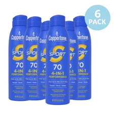 Coppertone Sport SPF 70 Sunscreen Spray 5.5 oz 6 Pack Exp 10/2025 New