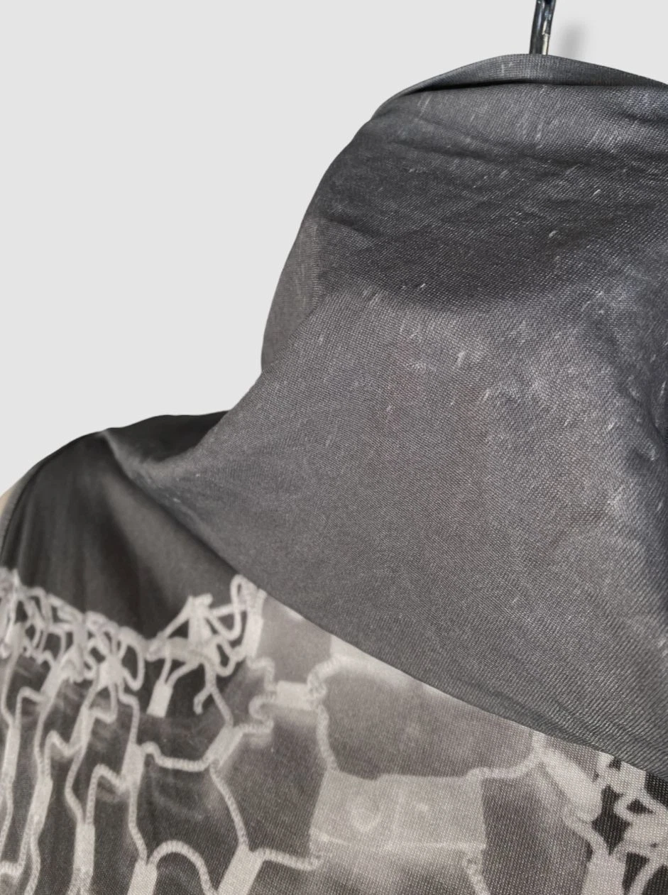 Abito MIDI Maison Margiela da donna grigio stampato collo a turtleneck $720 MM6 taglia XS