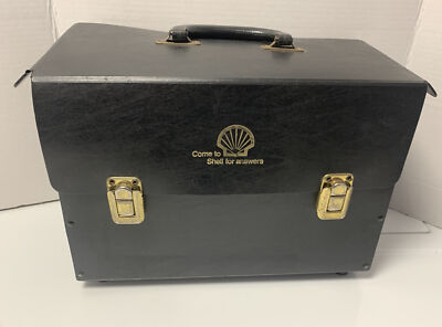 Vtg Shell Motor Oil Advertising Salesman Sample Case Sign Service ...