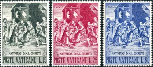 Vatican #Mi327-Mi329 MNH 1959 Nativity Raphael Adoration Magi [266-268]
