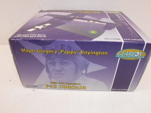 Vintage Pappy Boyington F4U Corsair WWII Plane Coin Bank 1 of 2500. No Key. - Picture 2 of 24