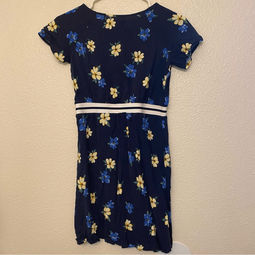 Old navy girls blue yellow Floral short sleeve rayon dress bundle set L 10/12 - Picture 9 of 14