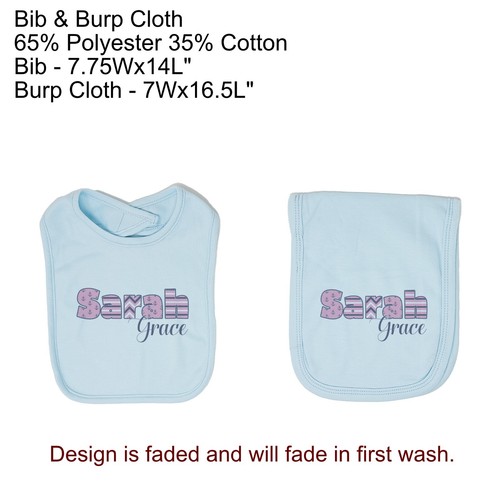 Baby Girl Personalized Custom Anchor Nautical Bib and Burp Cloth Set VS2 - Picture 12 of 27