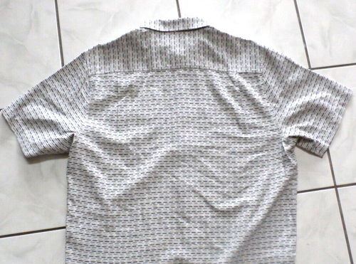 Tommy Bahama Men Button-Up Shirt Gray Check Short Slv 100% Silk Sz L Pocket E932 - Picture 3 of 9