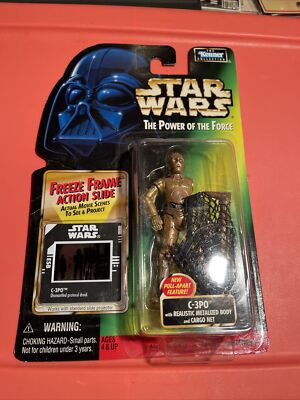 STAR WARS POWER OF THE FORCE C-3PO Cargo Net Freeze Frame 1997 Kenner NEW MOC