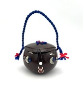 Coconut Shell Purse Vintage Handmade Girl With Braids Philippines