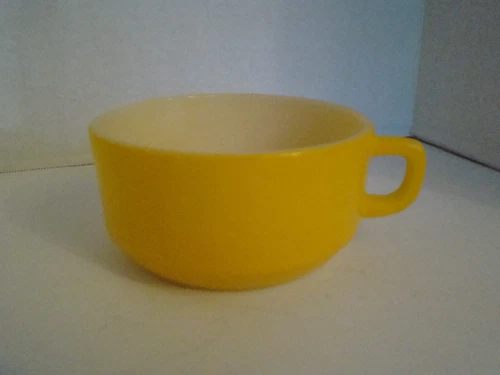 Vintage Bright Yellow Anchor Hocking Fire King Soup Mug