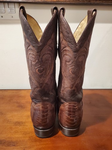 Cuadra Limited Edition Western Men's Brown Genuine Snake & Ostrich Leather Boots - Picture 4 of 7
