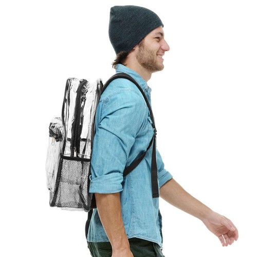 Wasserdichter transparenter PVC Rucksack strapazierfähiger durchsichtiger Schulrucksack - Bild 5 von 14