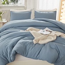 Grayish Blue Comforter Set California King 104"x96" 04 - Grayish Blue