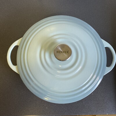 Benzer Kristoff Cast Iron 28cm Dia Round Casserole Stainless Steel Knob 7cm Deep