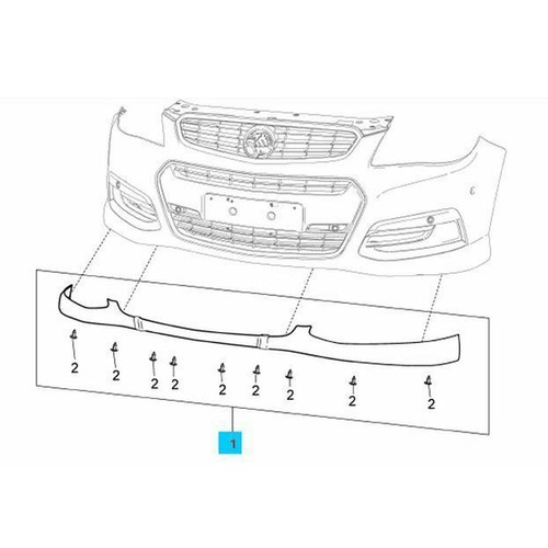 Genuine Holden Sports Armour Protector Front Spoiler for VF SS SV6 Sed Wag Ute - Picture 3 of 3