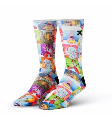 Odd Sox SpongeBob SquarePants Sponge Memes Cartoon Socks Mens 6-13 Nickelodeon