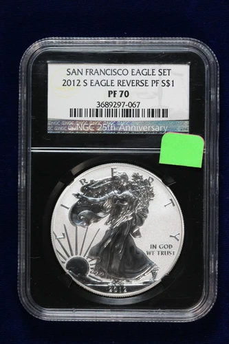2012-S Reverse Proof Silver Eagle NGC PF 70 San Francisco Eagle Set 4WBF