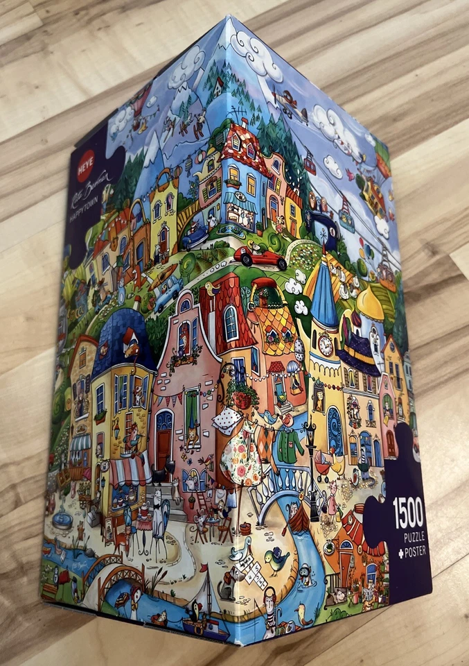 Heye Rita Berman Happytown Neu 1500 Puzzle + Poster 5 24f - Bild 1 von 3