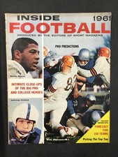 Inside Football Magazine - 1961 Issue w/ Johnny Unitas & Ernie Davis Cover
