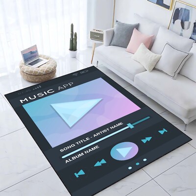 Personalized Bespoke Digital Music Streaming App Area Rug   Favorite Music Album