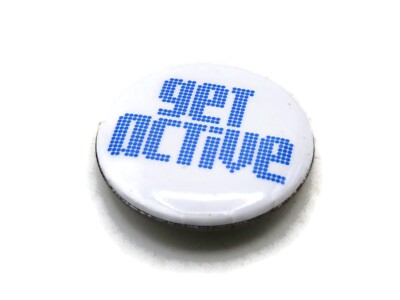 Get Active Lettered Button Blue & White Background