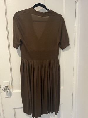 brown dress banana republic Banana Republic Charcoal Brown Polka Dot Silk Halter Dress – Blossom Vintage main image 0
