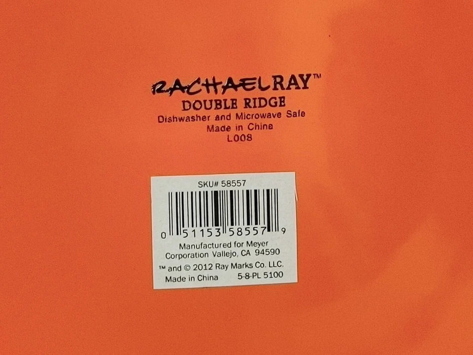 Rachel Ray Double Ridge Tangerine Orange Dinner Plates set 2 each 11" RETIRED - Image 2 of 4