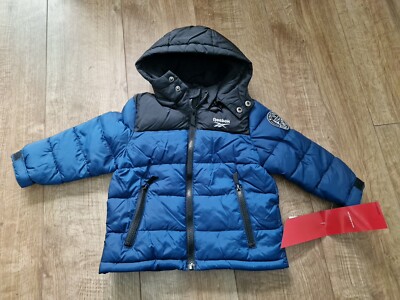 Reebok schwarz & blau Kinder gefütterter Mantel Jacke Größe 24 Monate neu