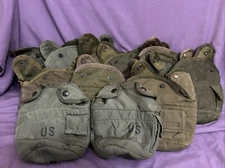 LOT OF 11 USGI GENUINE US Military 1 QT CANTEEN COVER Pouch w Clips will split