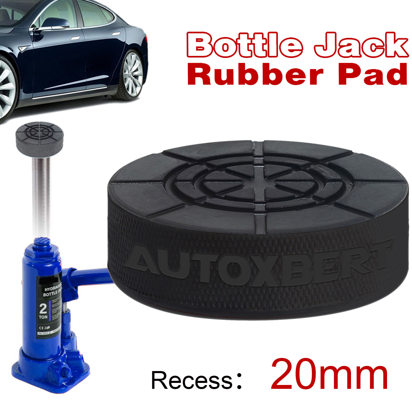 Heavy Duty Rubber Pad for Bottle Jack Protection Pad 20_mm Dia Recess On Bottom