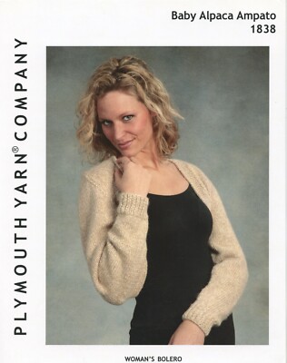 Woman's Bolero - Plymouth Knitting Pattern 1838 - Baby Alpaca Ampato - 32''-48''