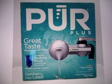PUR PLUS Water Faucet Mount Filtration System PFM300V - Silver Matte, Horizontal
