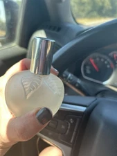 Vintage Max Factor Hollywood California Green Apple Frosted Glass Bottle Rare