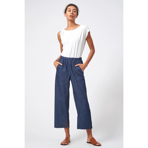 Kal Rieman Split Hem Capri Navy Size Xsmall