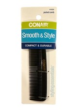 CONAIR Smooth  Style Pocket Comb Compact Size  Durable Black for Hair Grooming