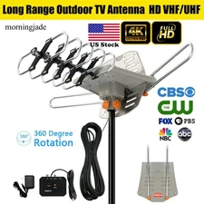 990++ Miles 28-36 dB Digital Outdoor TV Antenna Amplified High Gain HD VHF/UHF
