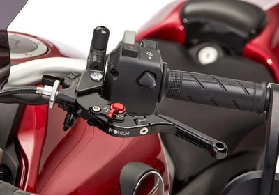 Protech Levier Rouge/Noir pour Kawasaki Z1000 2017-2020 ZRT00H Réglable - Photo 1/3